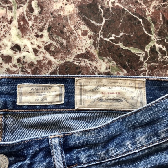 ALL SAINTS Hartford Ashby Distressed Low Rise Skinny Jeans - Picture 7 of 8